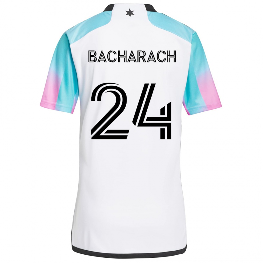 Niño Camiseta Hugo Bacharach #24 Blanco Azul Negro 2ª Equipación 2024/25 La Camisa Argentina