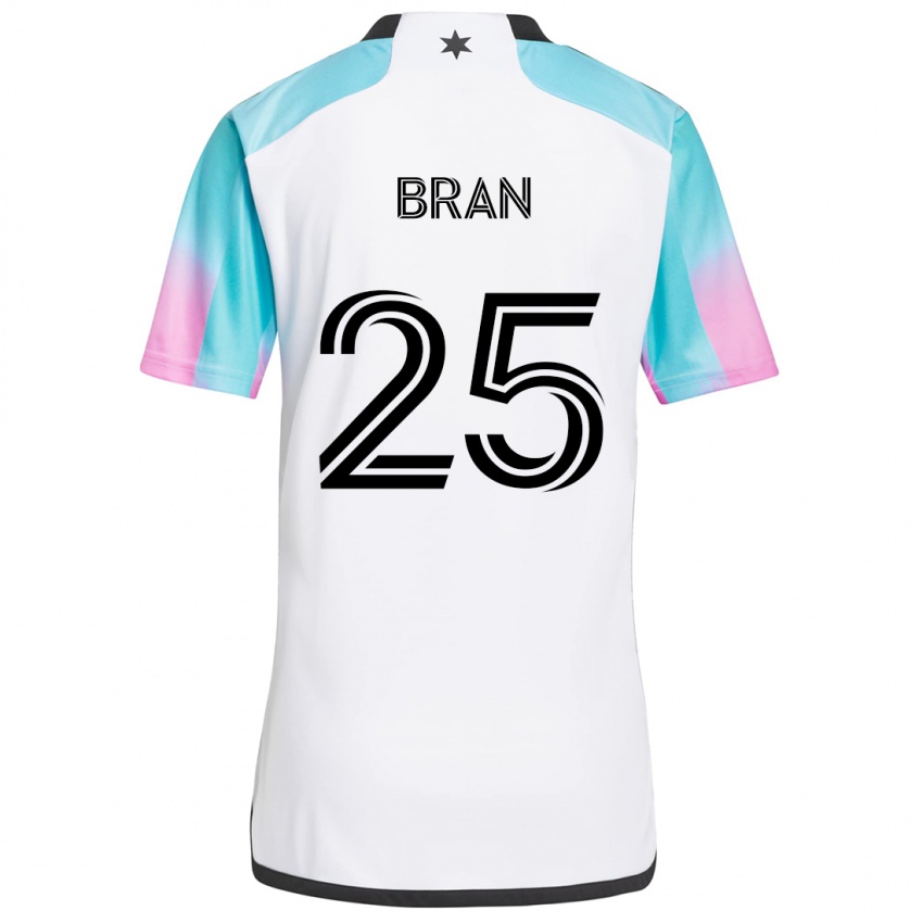 Niño Camiseta Alejandro Bran #25 Blanco Azul Negro 2ª Equipación 2024/25 La Camisa Argentina