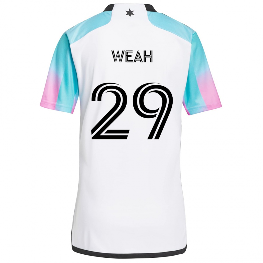 Niño Camiseta Patrick Weah #29 Blanco Azul Negro 2ª Equipación 2024/25 La Camisa Argentina