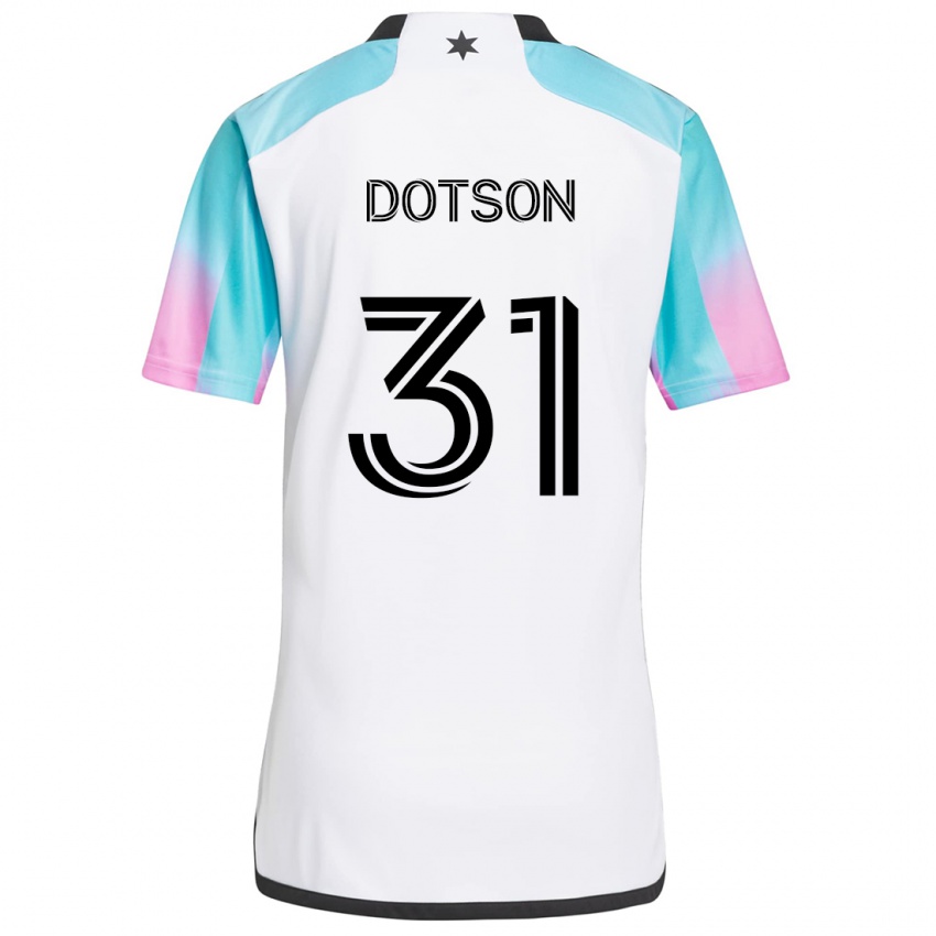 Niño Camiseta Hassani Dotson #31 Blanco Azul Negro 2ª Equipación 2024/25 La Camisa Argentina