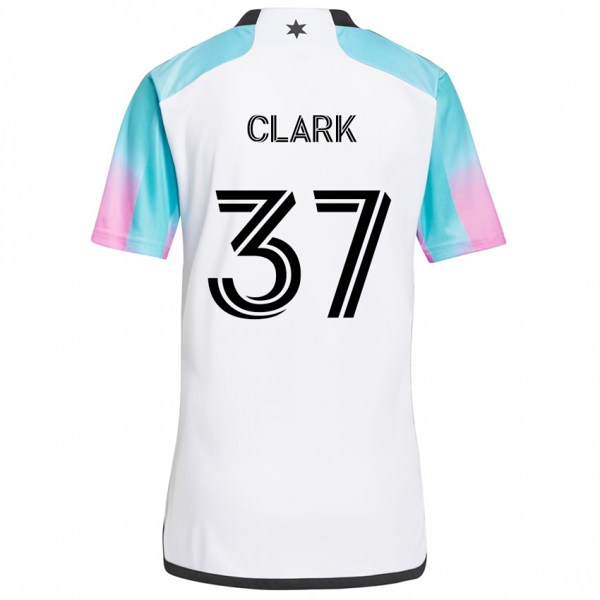 Niño Camiseta Caden Clark #37 Blanco Azul Negro 2ª Equipación 2024/25 La Camisa Argentina