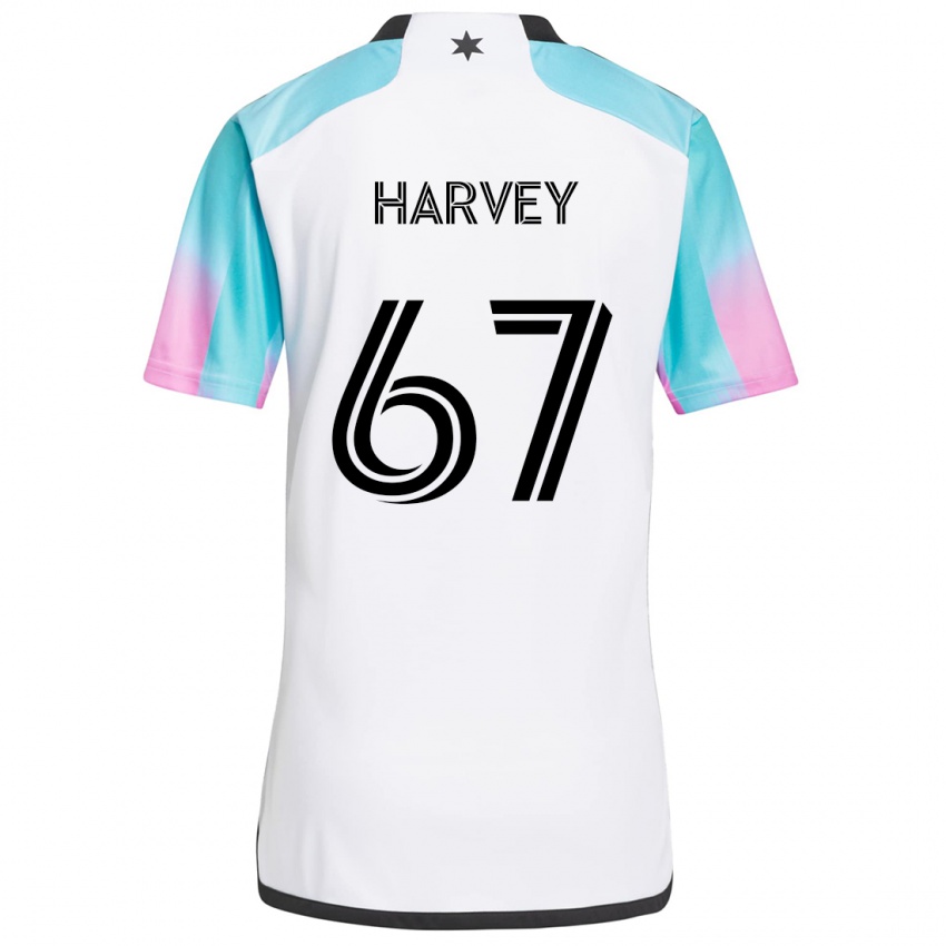 Niño Camiseta Carlos Harvey #67 Blanco Azul Negro 2ª Equipación 2024/25 La Camisa Argentina