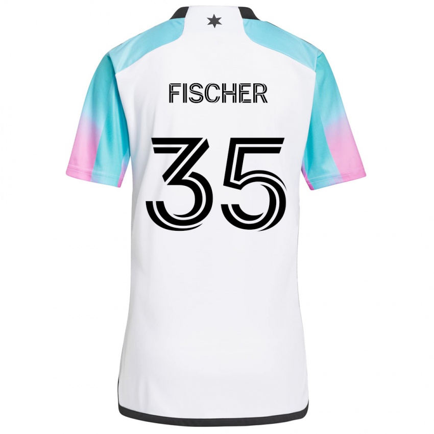 Niño Camiseta Britton Fischer #35 Blanco Azul Negro 2ª Equipación 2024/25 La Camisa Argentina