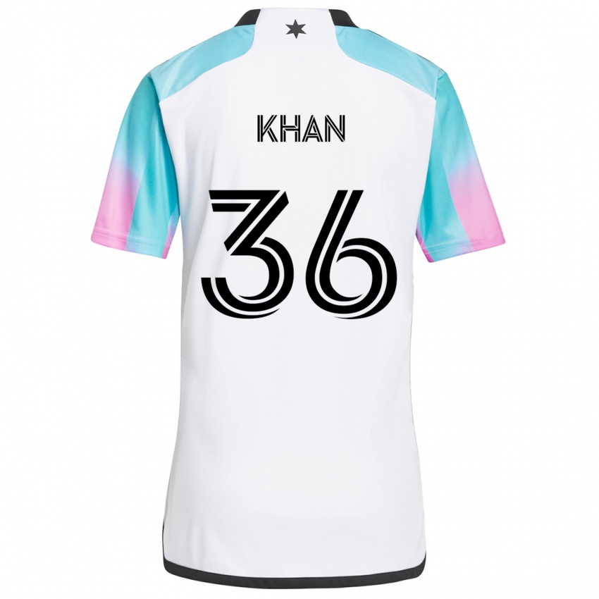 Niño Camiseta Molik Khan #36 Blanco Azul Negro 2ª Equipación 2024/25 La Camisa Argentina