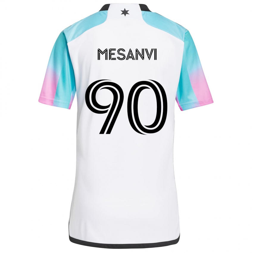 Niño Camiseta Loïc Mesanvi #90 Blanco Azul Negro 2ª Equipación 2024/25 La Camisa Argentina