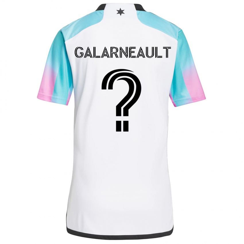 Niño Camiseta Benjamin Galarneault #0 Blanco Azul Negro 2ª Equipación 2024/25 La Camisa Argentina