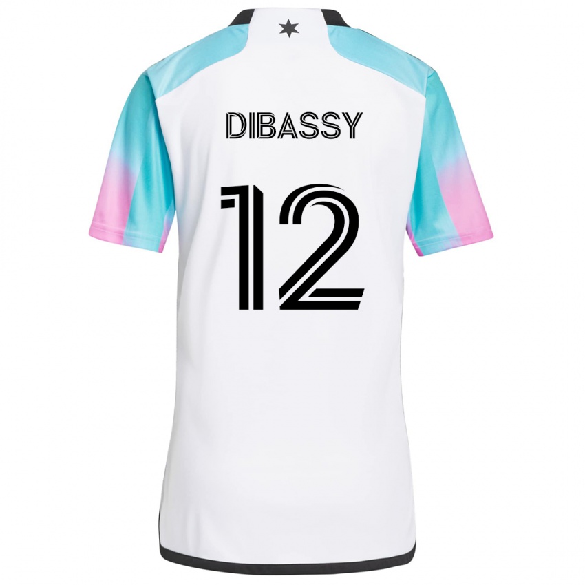 Niño Camiseta Bakaye Dibassy #12 Blanco Azul Negro 2ª Equipación 2024/25 La Camisa Argentina