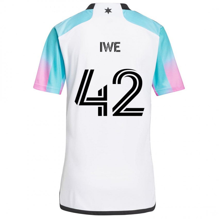 Niño Camiseta Emmanuel Iwe #42 Blanco Azul Negro 2ª Equipación 2024/25 La Camisa Argentina