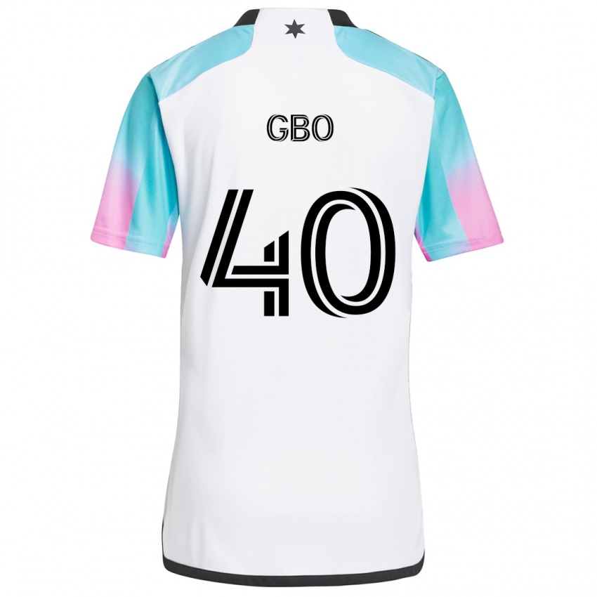 Niño Camiseta Cedrik Gbo #40 Blanco Azul Negro 2ª Equipación 2024/25 La Camisa Argentina