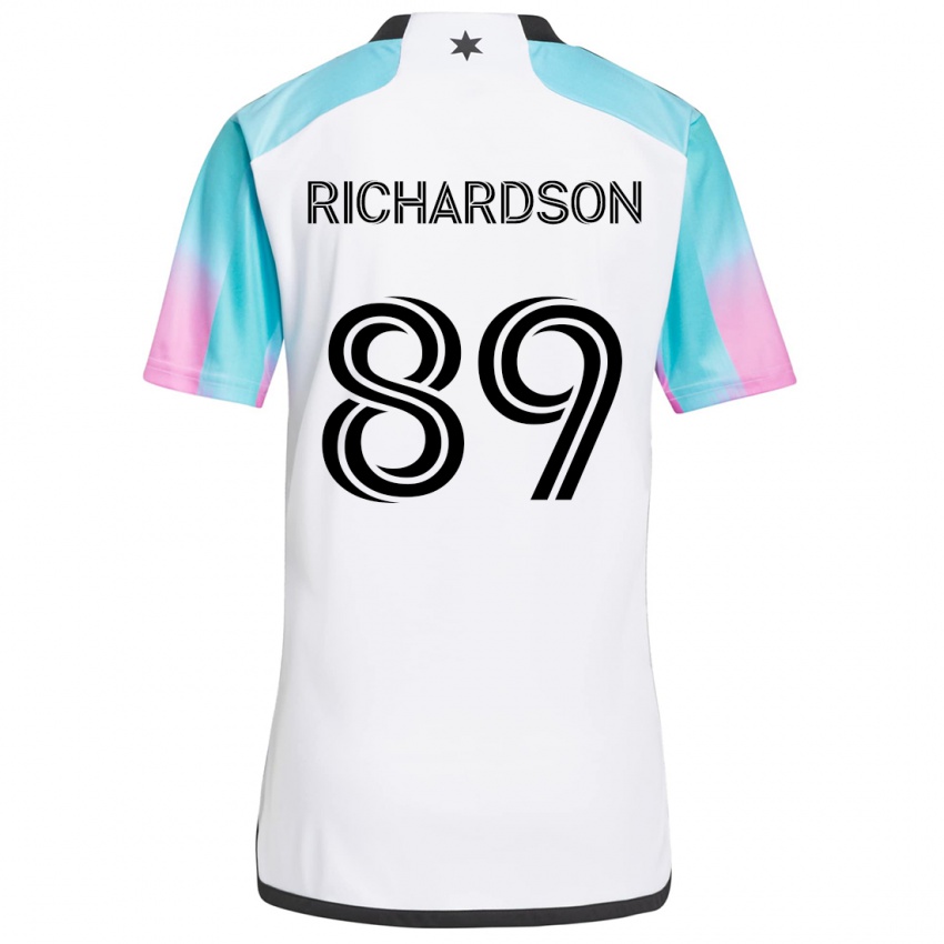 Niño Camiseta Nick Richardson #89 Blanco Azul Negro 2ª Equipación 2024/25 La Camisa Argentina