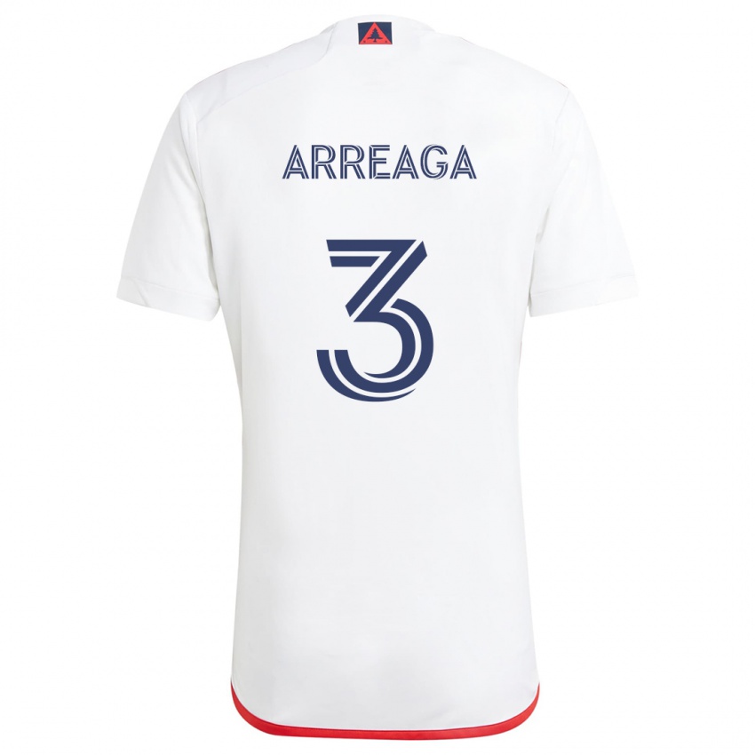 Niño Camiseta Xavier Arreaga #3 Blanco Rojo 2ª Equipación 2024/25 La Camisa Argentina