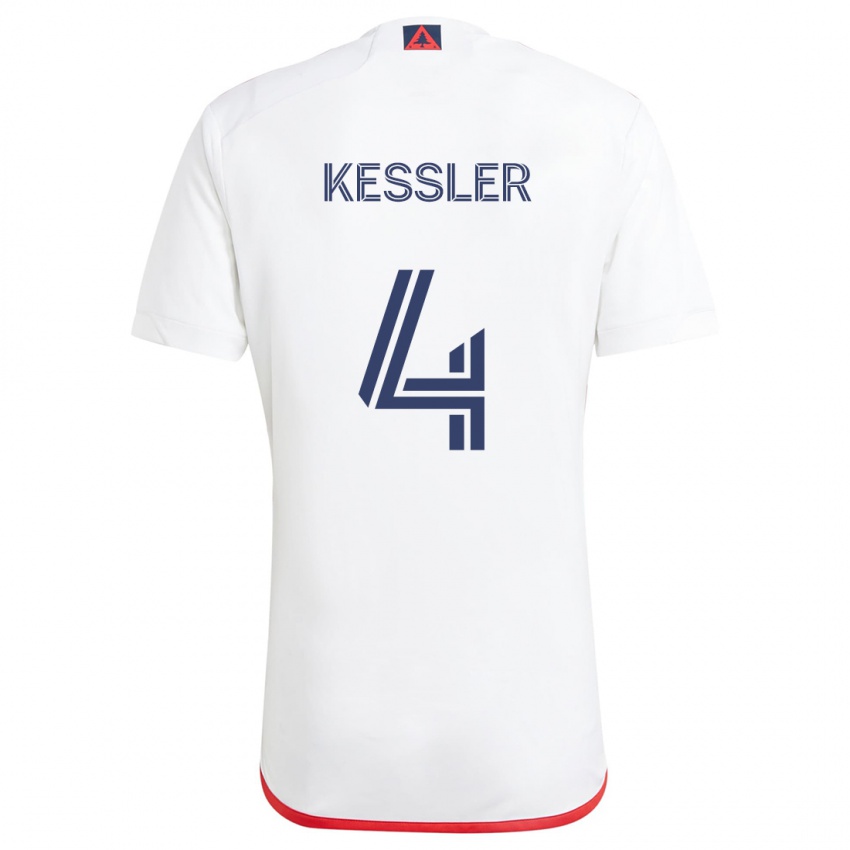 Niño Camiseta Henry Kessler #4 Blanco Rojo 2ª Equipación 2024/25 La Camisa Argentina