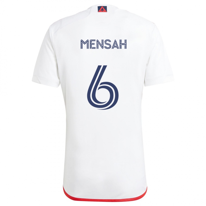 Niño Camiseta Jonathan Mensah #6 Blanco Rojo 2ª Equipación 2024/25 La Camisa Argentina