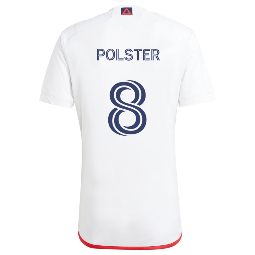 Niño Camiseta Matt Polster #8 Blanco Rojo 2ª Equipación 2024/25 La Camisa Argentina