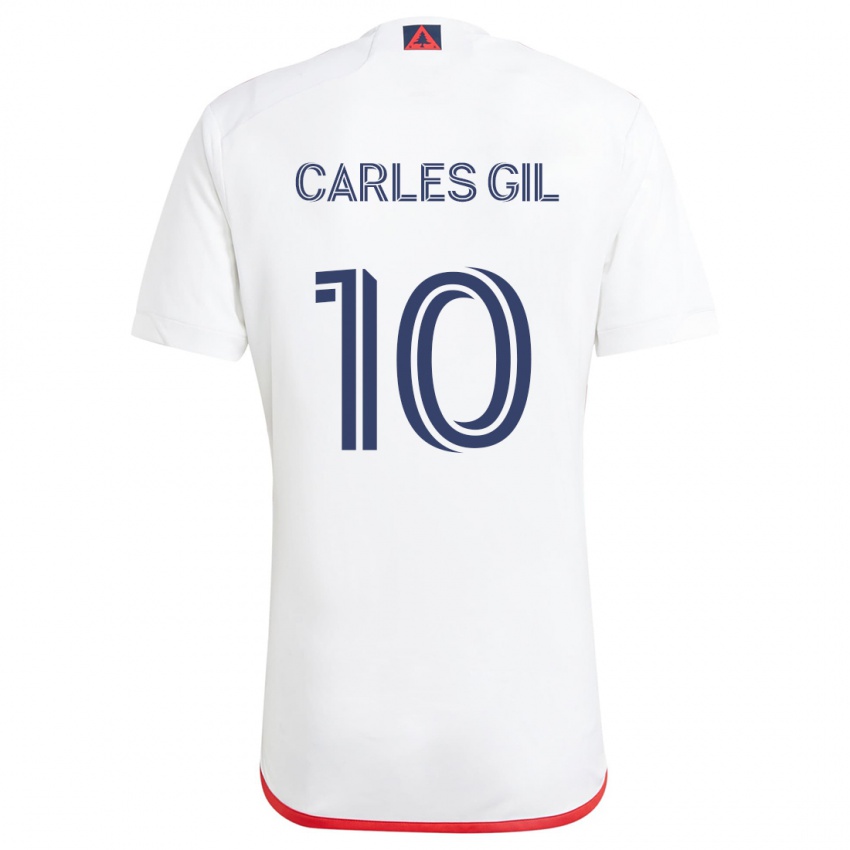 Niño Camiseta Carles Gil #10 Blanco Rojo 2ª Equipación 2024/25 La Camisa Argentina