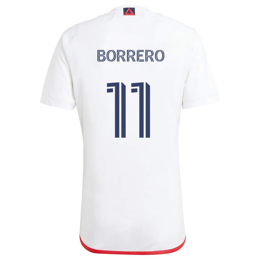 Niño Camiseta Dylan Borrero #11 Blanco Rojo 2ª Equipación 2024/25 La Camisa Argentina