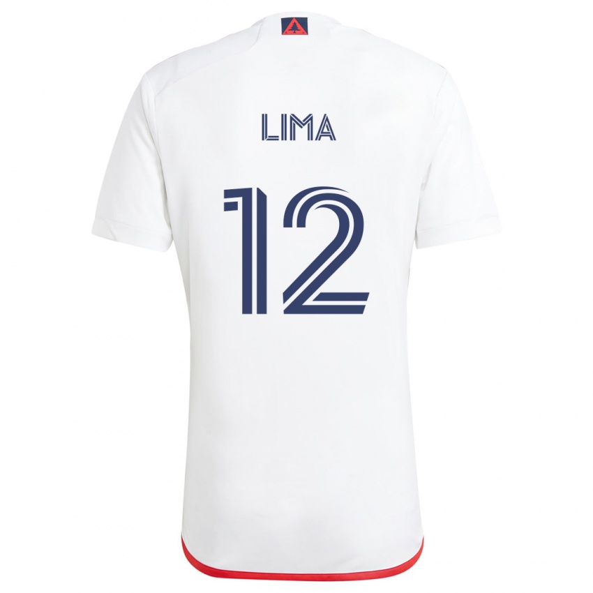 Niño Camiseta Nick Lima #12 Blanco Rojo 2ª Equipación 2024/25 La Camisa Argentina