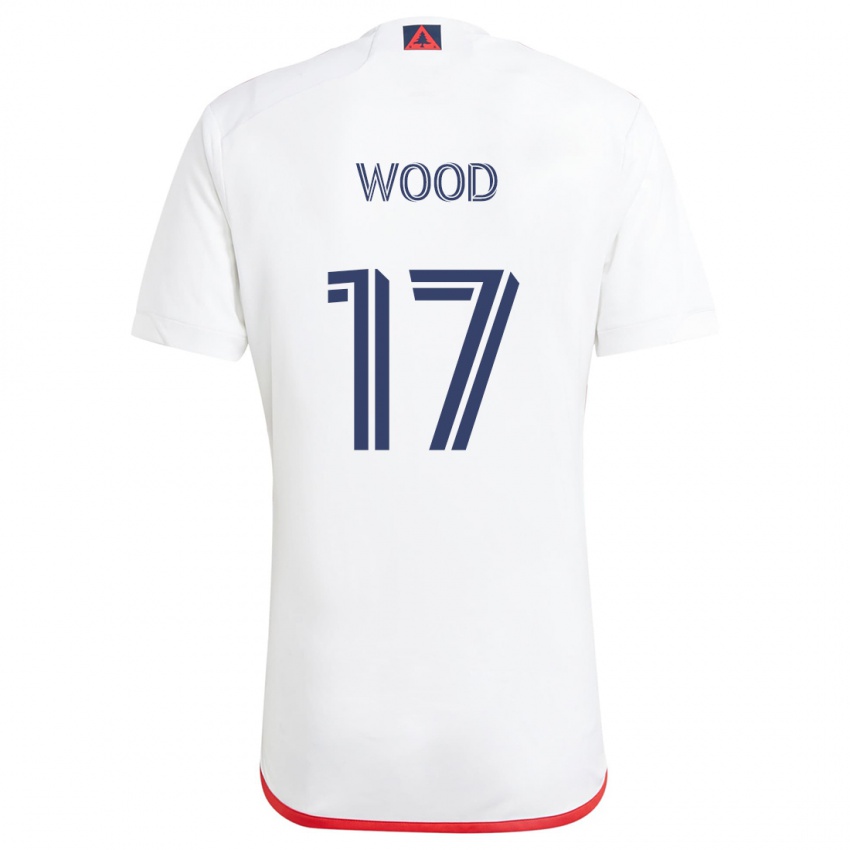 Niño Camiseta Bobby Wood #17 Blanco Rojo 2ª Equipación 2024/25 La Camisa Argentina