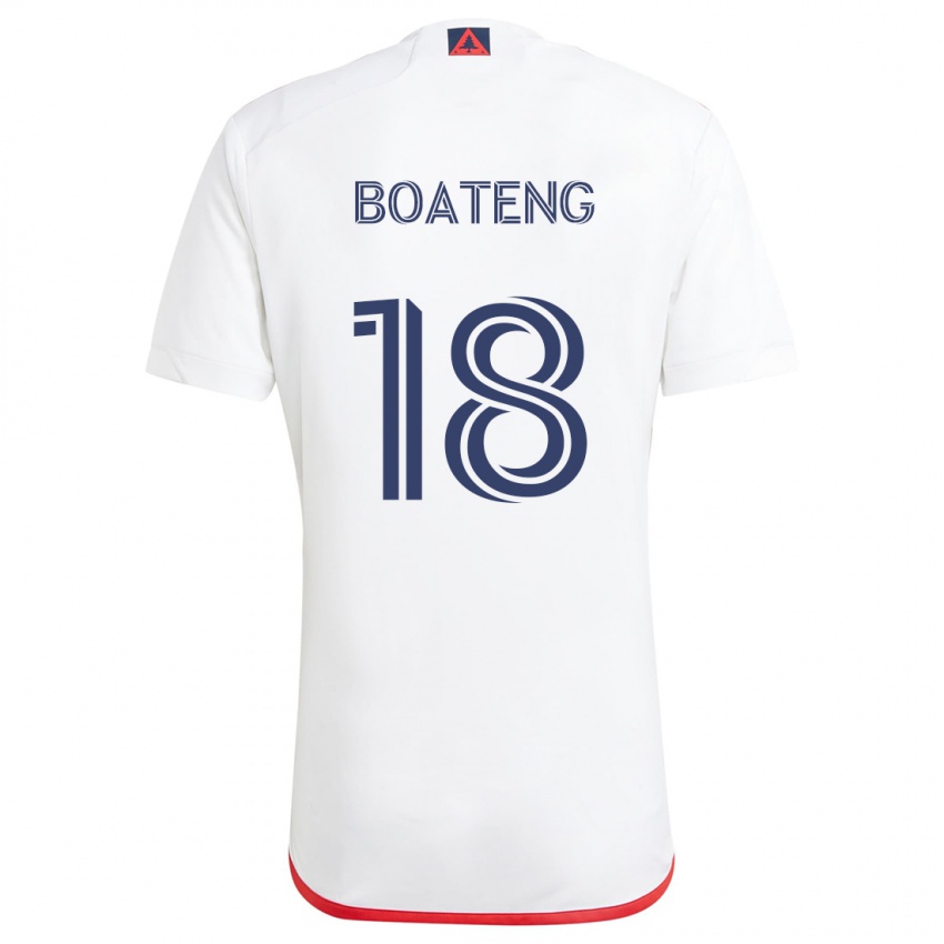 Niño Camiseta Emmanuel Boateng #18 Blanco Rojo 2ª Equipación 2024/25 La Camisa Argentina