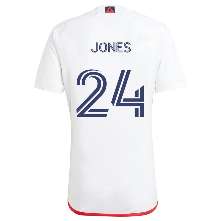 Niño Camiseta Dejuan Jones #24 Blanco Rojo 2ª Equipación 2024/25 La Camisa Argentina