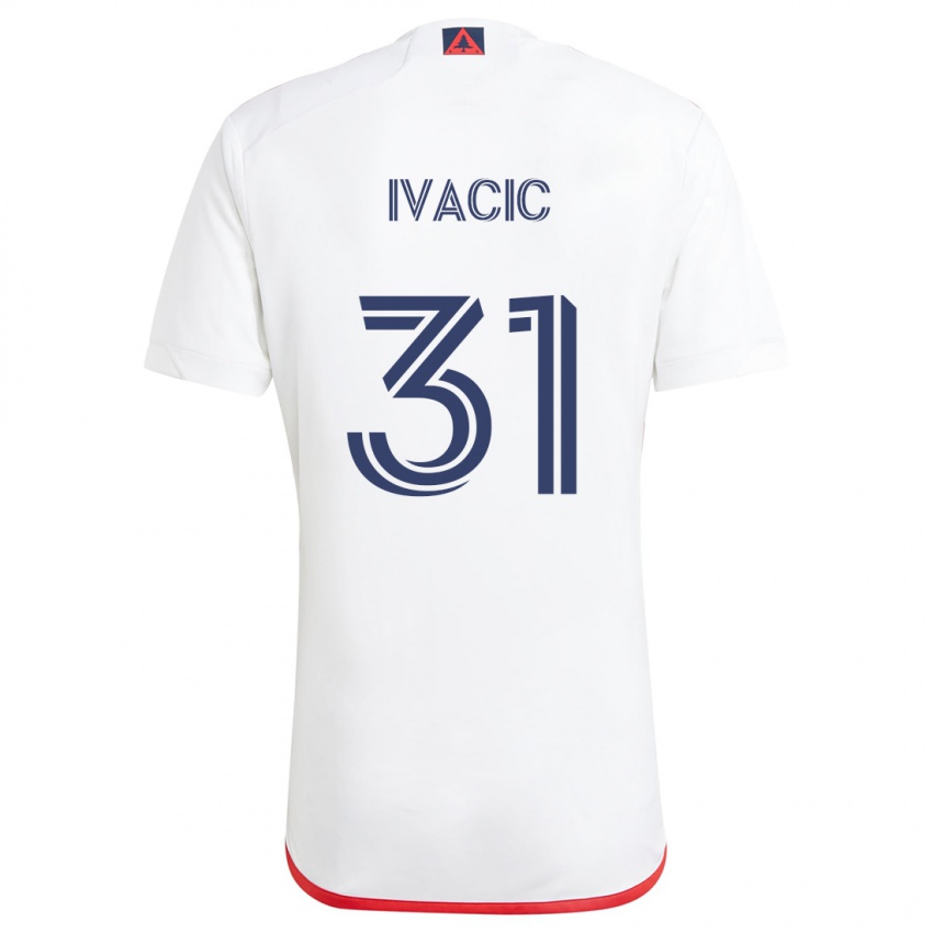 Niño Camiseta Aljaz Ivacic #31 Blanco Rojo 2ª Equipación 2024/25 La Camisa Argentina