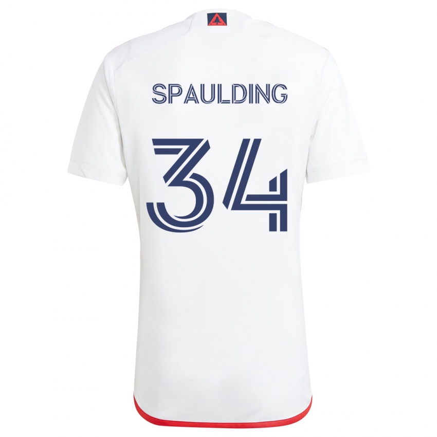 Niño Camiseta Ryan Spaulding #34 Blanco Rojo 2ª Equipación 2024/25 La Camisa Argentina