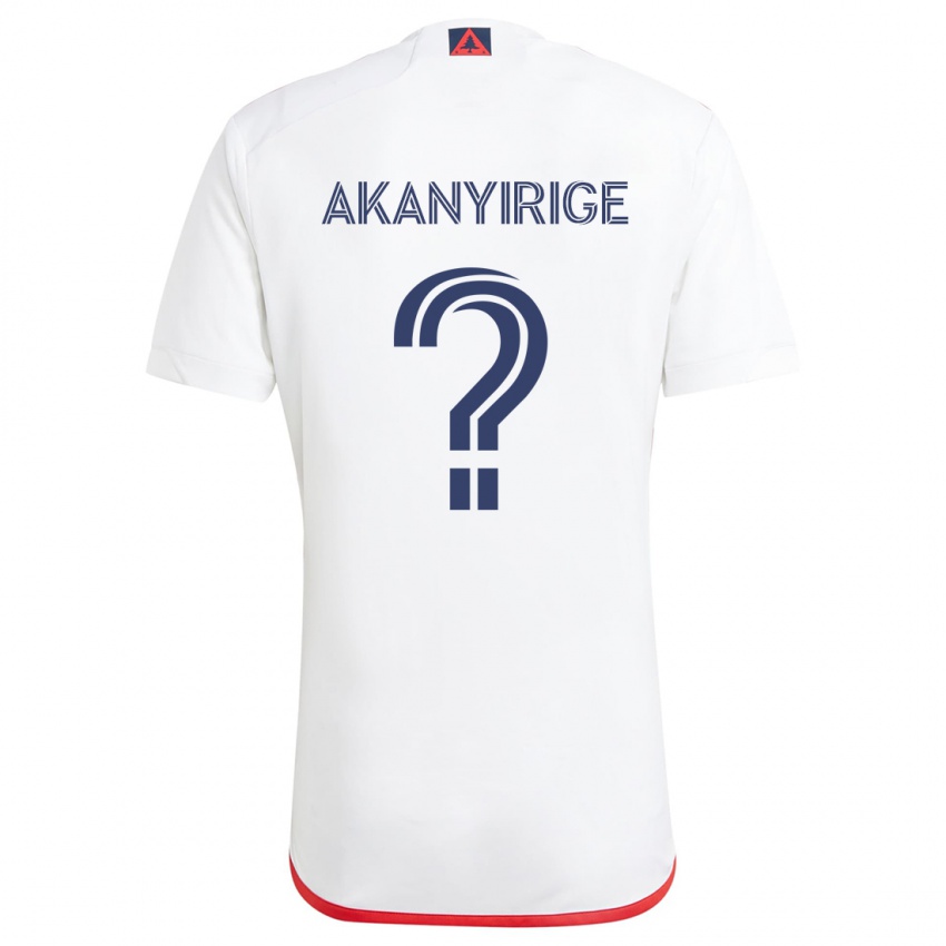 Niño Camiseta Jacob Akanyirige #0 Blanco Rojo 2ª Equipación 2024/25 La Camisa Argentina