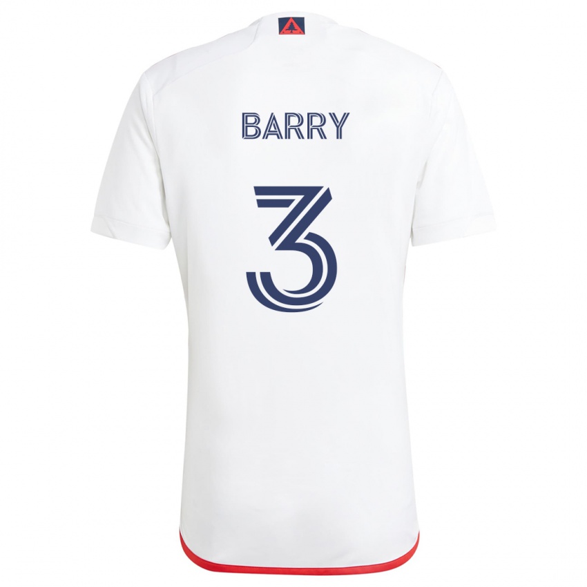 Niño Camiseta Hesron Barry #3 Blanco Rojo 2ª Equipación 2024/25 La Camisa Argentina