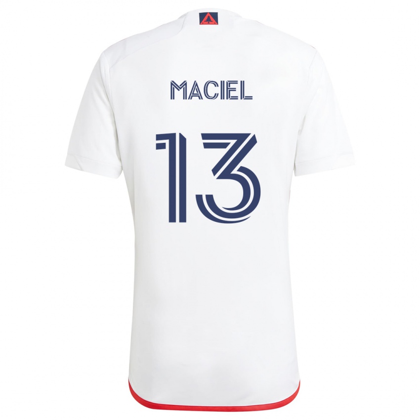 Niño Camiseta Maciel #13 Blanco Rojo 2ª Equipación 2024/25 La Camisa Argentina