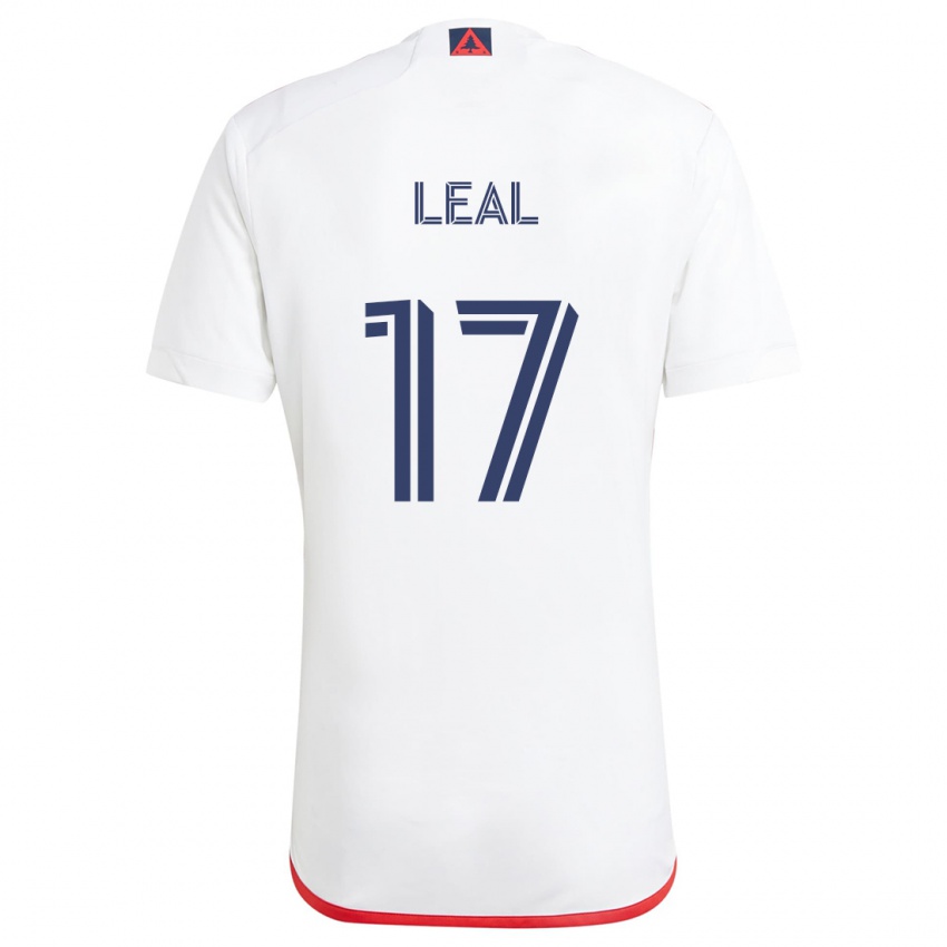 Niño Camiseta Patrick Leal #17 Blanco Rojo 2ª Equipación 2024/25 La Camisa Argentina