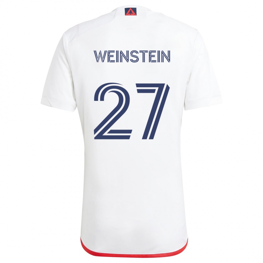 Niño Camiseta Max Weinstein #27 Blanco Rojo 2ª Equipación 2024/25 La Camisa Argentina