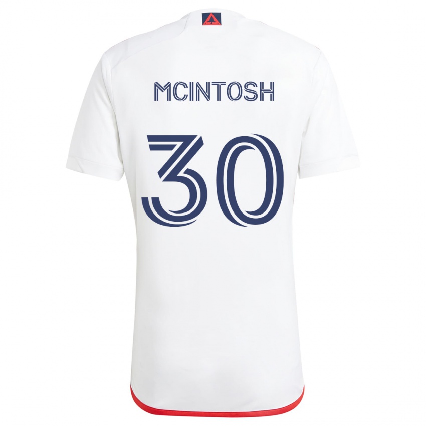 Niño Camiseta Damario Mcintosh #30 Blanco Rojo 2ª Equipación 2024/25 La Camisa Argentina