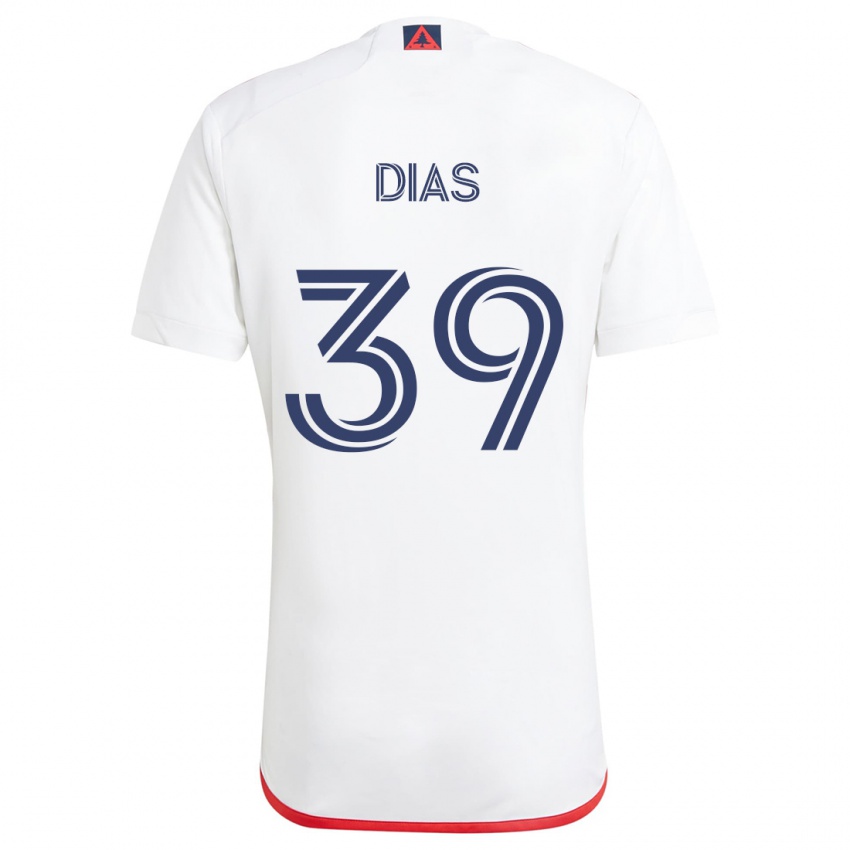 Niño Camiseta Marcos Dias #39 Blanco Rojo 2ª Equipación 2024/25 La Camisa Argentina