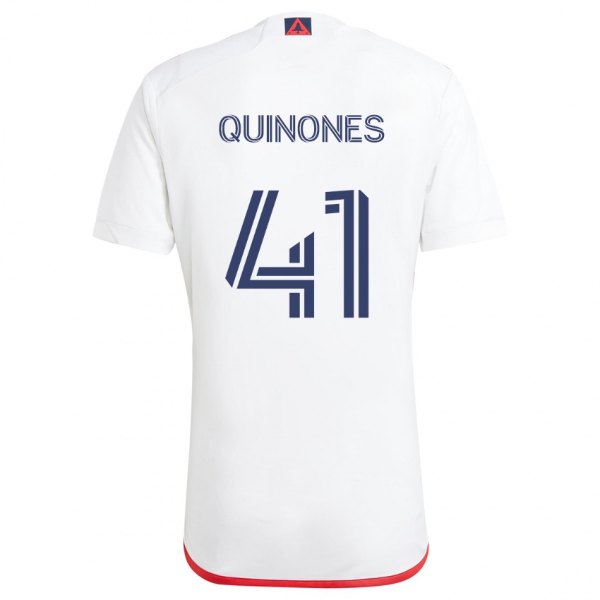 Niño Camiseta Colby Quiñónes #41 Blanco Rojo 2ª Equipación 2024/25 La Camisa Argentina