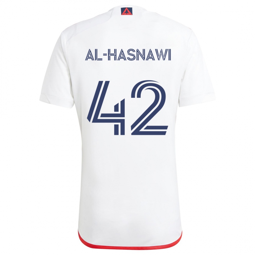 Niño Camiseta Moshtaba Al-Hasnawi #42 Blanco Rojo 2ª Equipación 2024/25 La Camisa Argentina