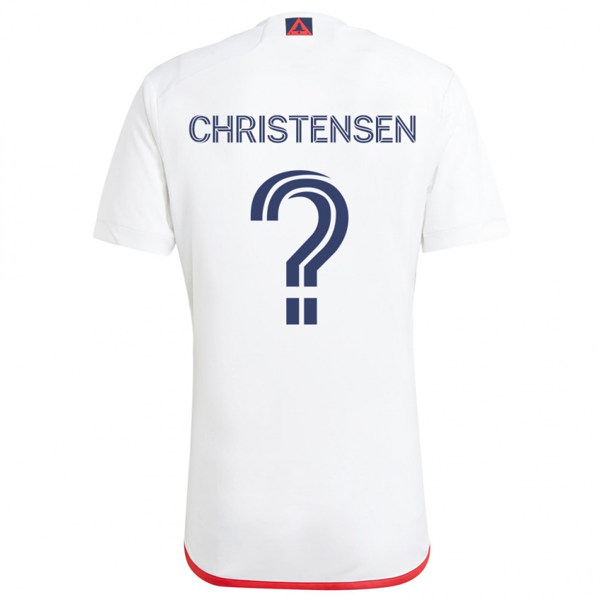 Niño Camiseta Kevin Christensen #0 Blanco Rojo 2ª Equipación 2024/25 La Camisa Argentina