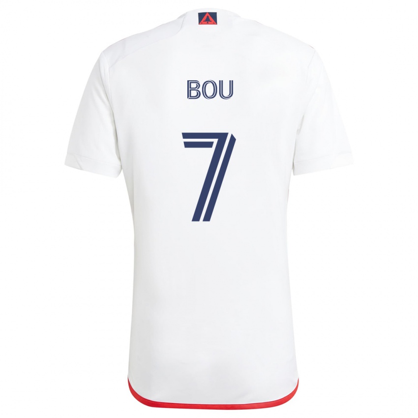 Niño Camiseta Gustavo Bou #7 Blanco Rojo 2ª Equipación 2024/25 La Camisa Argentina