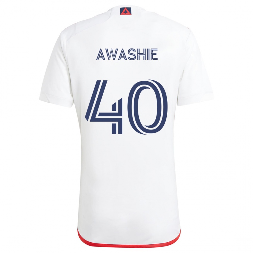 Niño Camiseta Ben Awashie #40 Blanco Rojo 2ª Equipación 2024/25 La Camisa Argentina