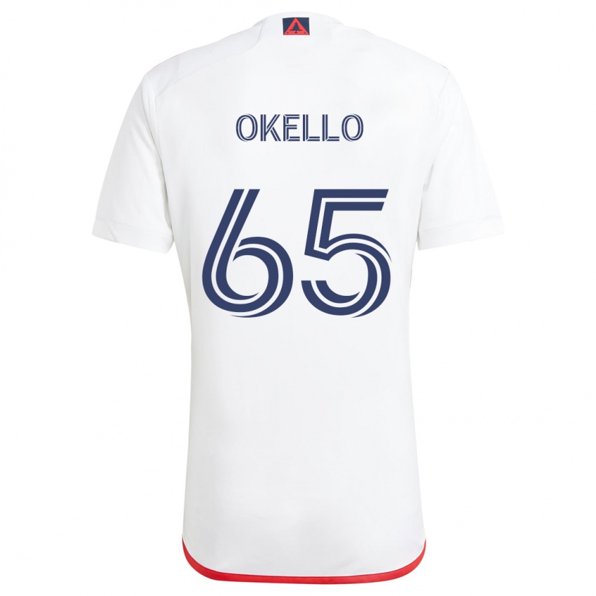 Niño Camiseta Noble Okello #65 Blanco Rojo 2ª Equipación 2024/25 La Camisa Argentina