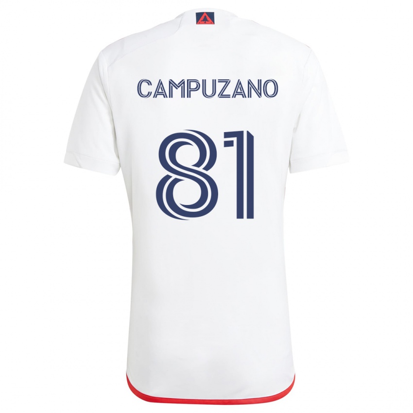 Niño Camiseta Nico Campuzano #81 Blanco Rojo 2ª Equipación 2024/25 La Camisa Argentina