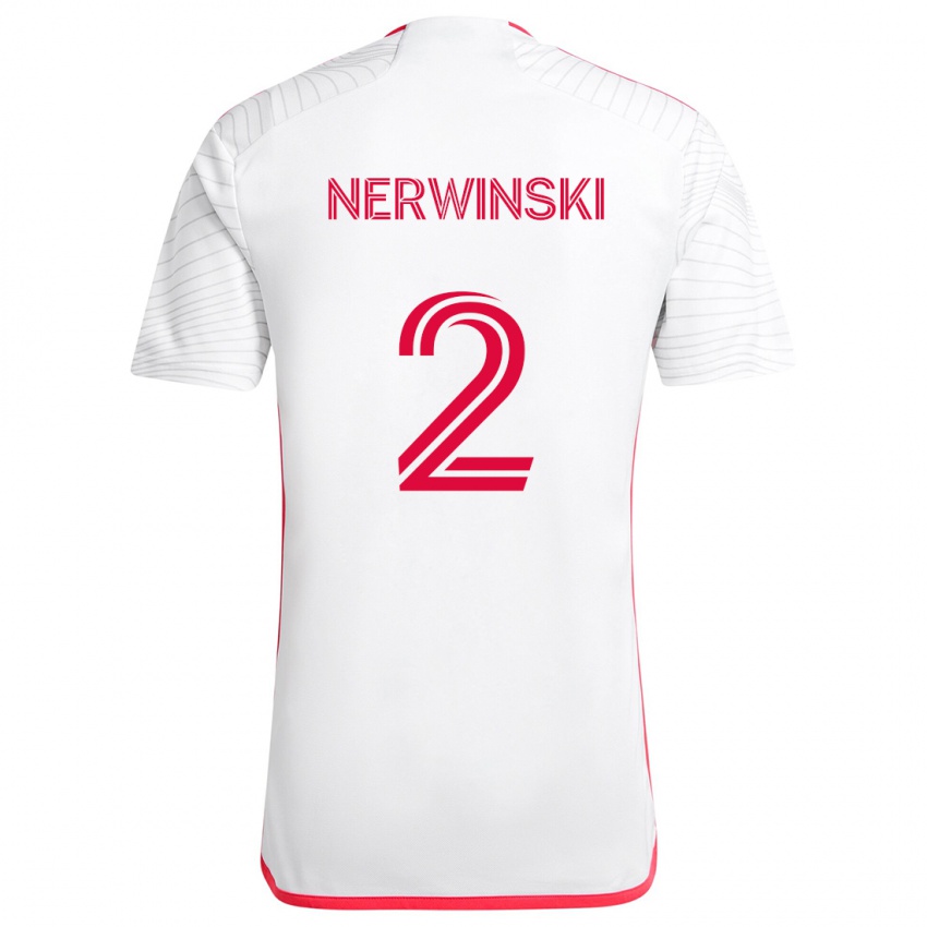 Niño Camiseta Jake Nerwinski #2 Blanco Rojo 2ª Equipación 2024/25 La Camisa Argentina