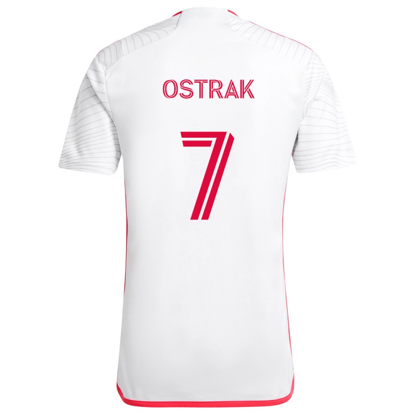 Niño Camiseta Tomás Ostrák #7 Blanco Rojo 2ª Equipación 2024/25 La Camisa Argentina