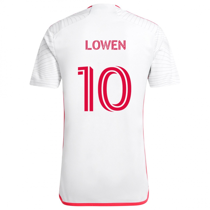 Niño Camiseta Eduard Löwen #10 Blanco Rojo 2ª Equipación 2024/25 La Camisa Argentina