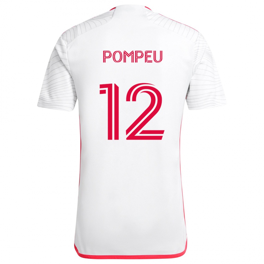 Niño Camiseta Célio Pompeu #12 Blanco Rojo 2ª Equipación 2024/25 La Camisa Argentina