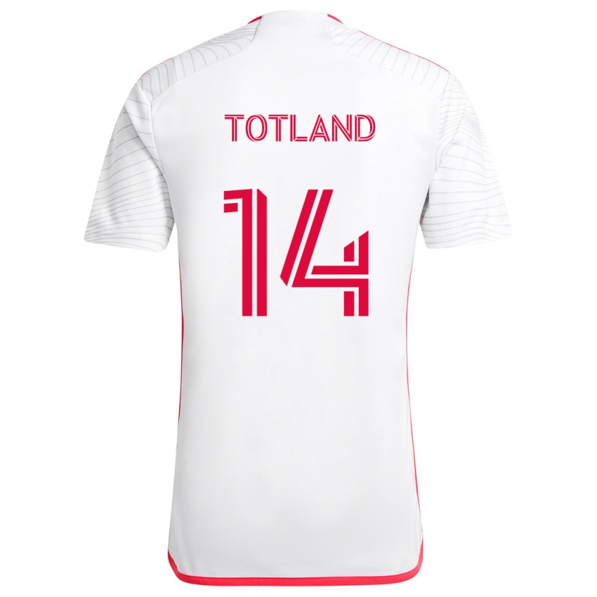 Niño Camiseta Tomas Totland #14 Blanco Rojo 2ª Equipación 2024/25 La Camisa Argentina