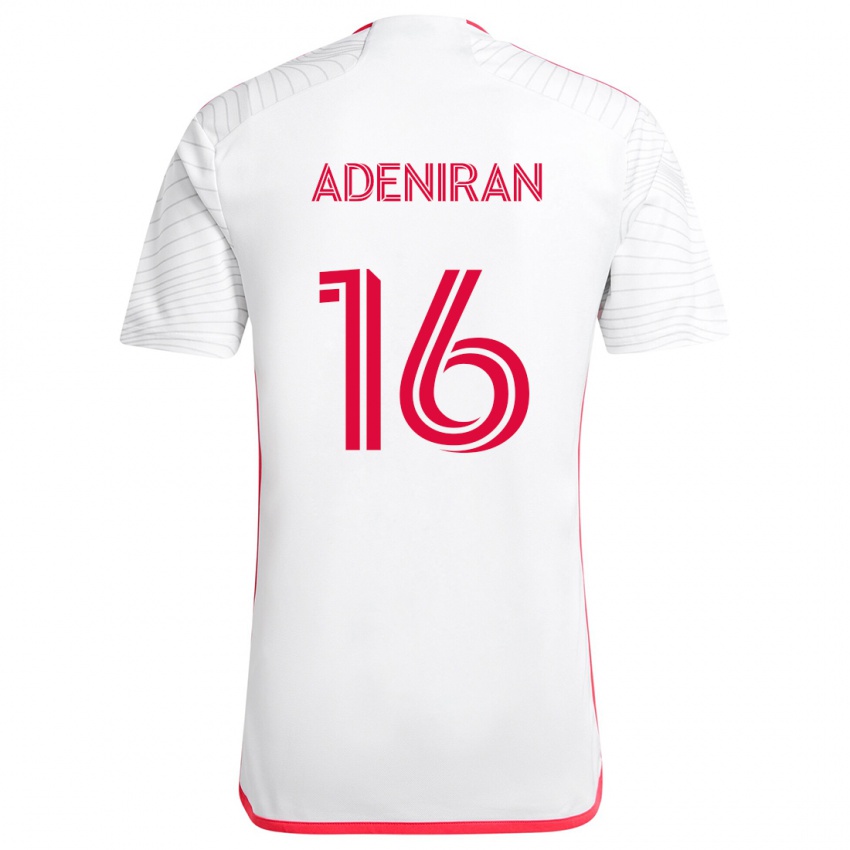 Niño Camiseta Samuel Adeniran #16 Blanco Rojo 2ª Equipación 2024/25 La Camisa Argentina