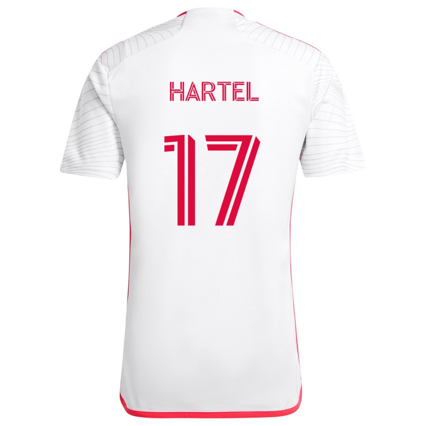 Niño Camiseta Marcel Hartel #17 Blanco Rojo 2ª Equipación 2024/25 La Camisa Argentina