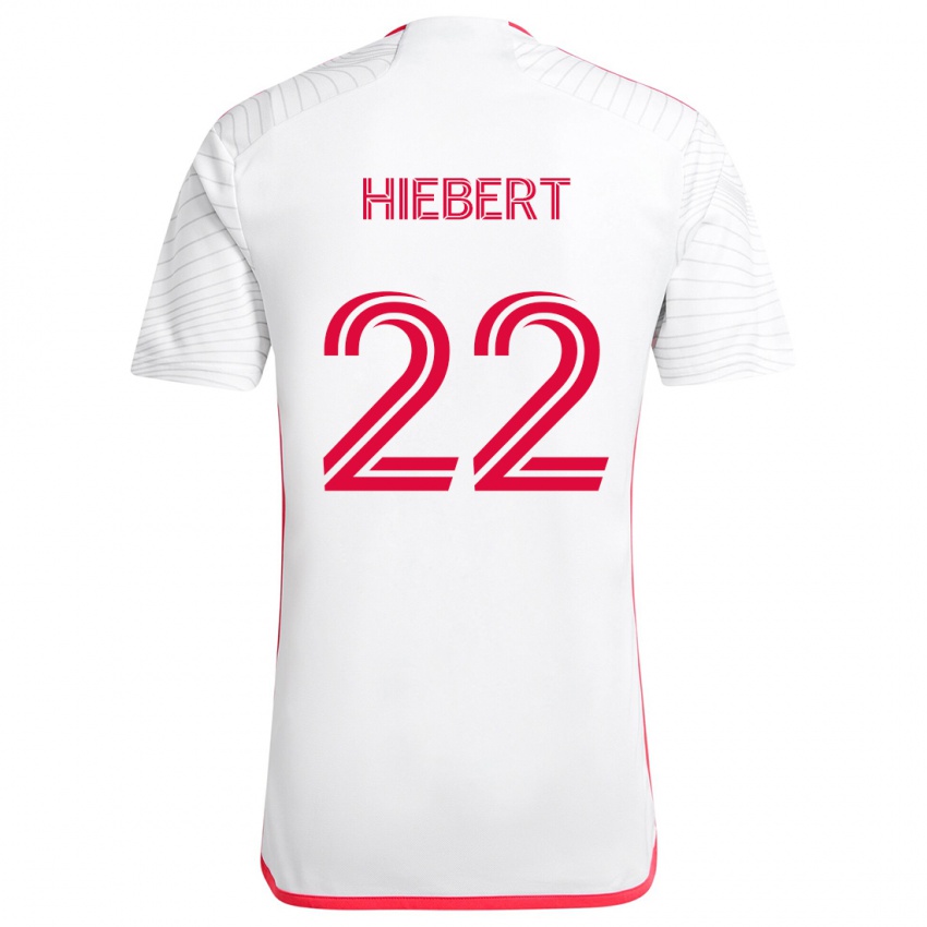 Niño Camiseta Kyle Hiebert #22 Blanco Rojo 2ª Equipación 2024/25 La Camisa Argentina