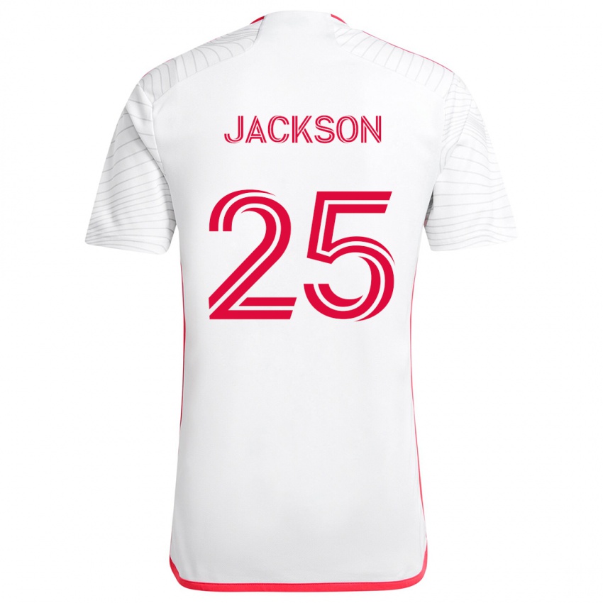 Niño Camiseta Aziel Jackson #25 Blanco Rojo 2ª Equipación 2024/25 La Camisa Argentina