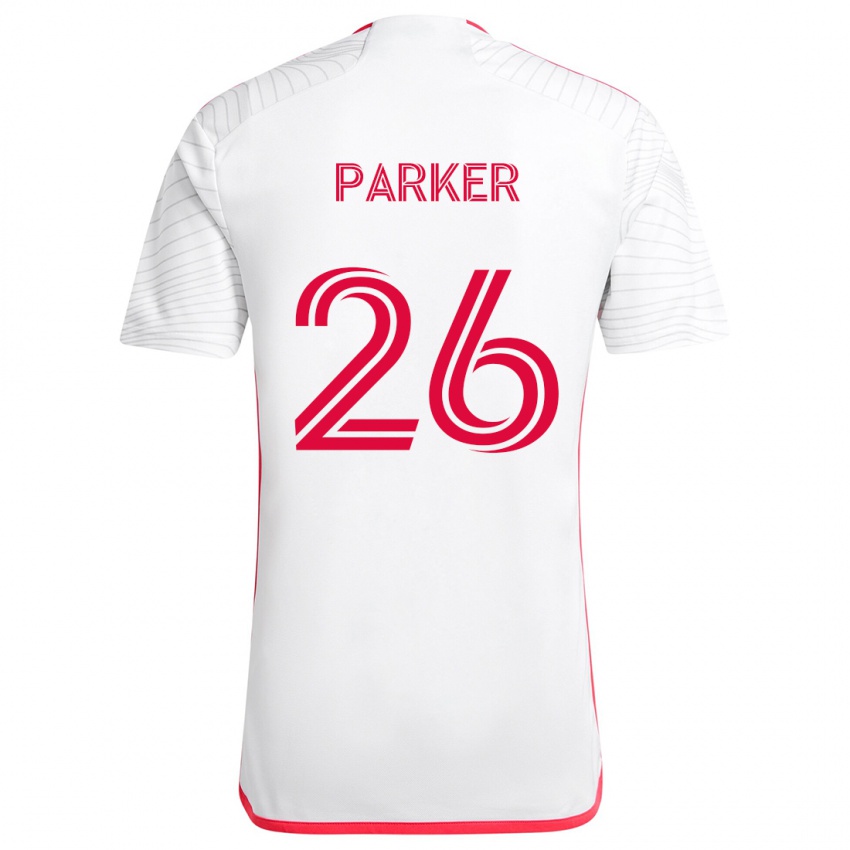 Niño Camiseta Tim Parker #26 Blanco Rojo 2ª Equipación 2024/25 La Camisa Argentina